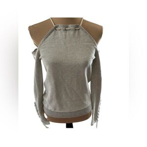 Intermix Open Shoulder Rope Tie Knit Top-  NWT